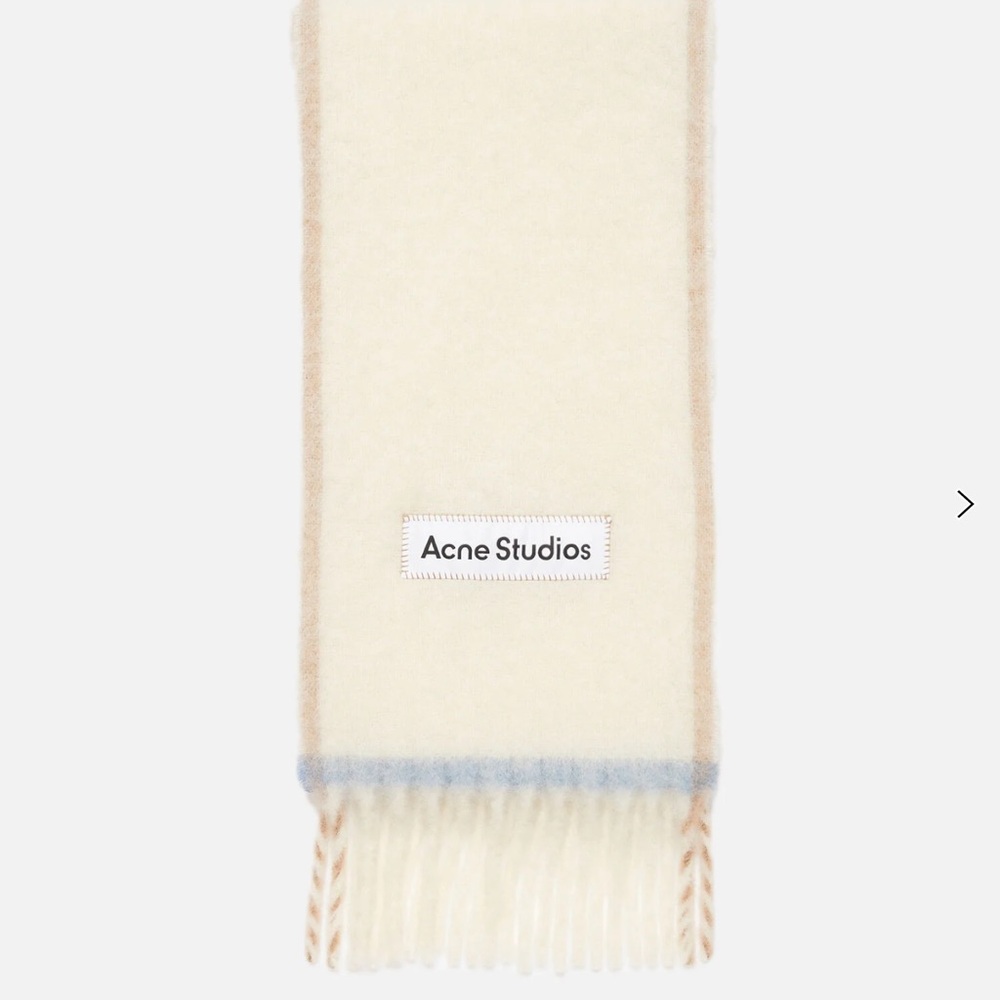 Acne Cream and Blue Wool Scarf